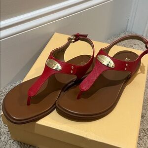 Michael Kors Red and Brown Sandals